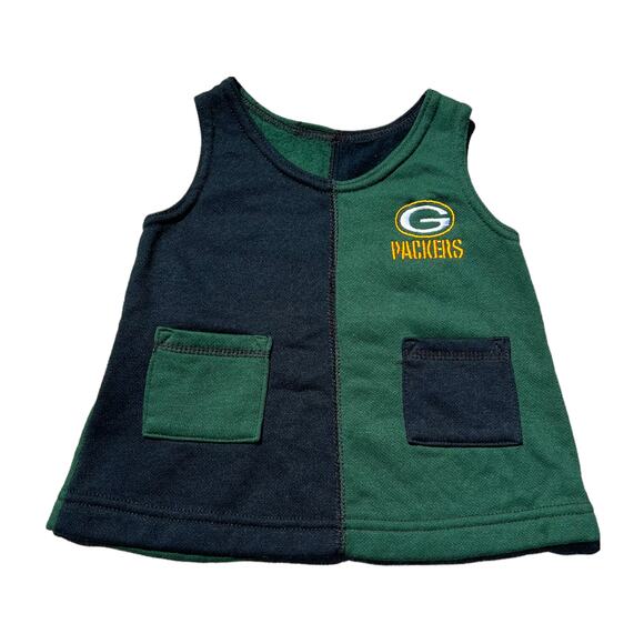 Brandon Sportswear Green Bay Packers Colorblocking Dress Baby Sz 12 Months - Picture 2 of 7
